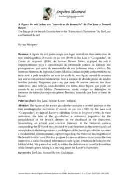 A figura do avô judeu nas "narrativas de formação" de Ilse Losa e Samuel Rawet