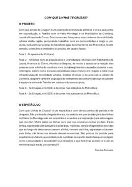 Sinopse projeto +espetáculo