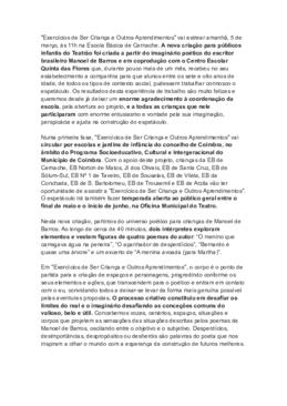 Nota_Exercícios de Ser Criança e Outros Aprendimentos