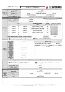 Ficha de Producao SPA Revolution REVOLUTION