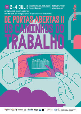 Cartaz do espetáculo "De Portas Abertas II - os caminhos do trabalho"