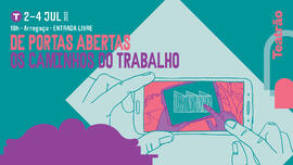 Banner do Facebook informativo - "De Portas Abertas - os caminhos do trabalho"