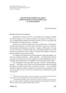 DIVINDADES INDÍGENAS SOB O DOMÍNIO ROMANO EM PORTUGAL, 35 ANOS DEPOIS