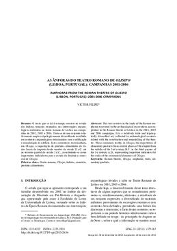 AS ÂNFORAS DO TEATRO ROMANO DE OLISPO (LISBOA, PORTUGAL) : CAMPANHAS 2001-2006