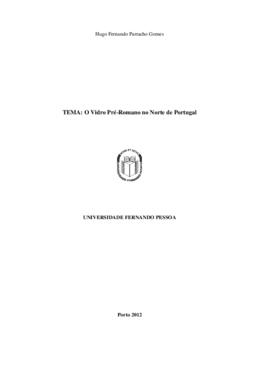 TEMA: O Vidro Pré-Romano no Norte de Portugal