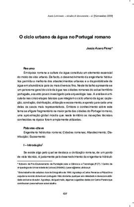 O ciclo urbano da água no Portugal romano