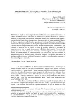 Uma didática da invenção: a poética das ignorãças